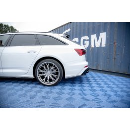 Накладки сплиттеры боковые на задний бампер на Audi A6 C8 S-Line